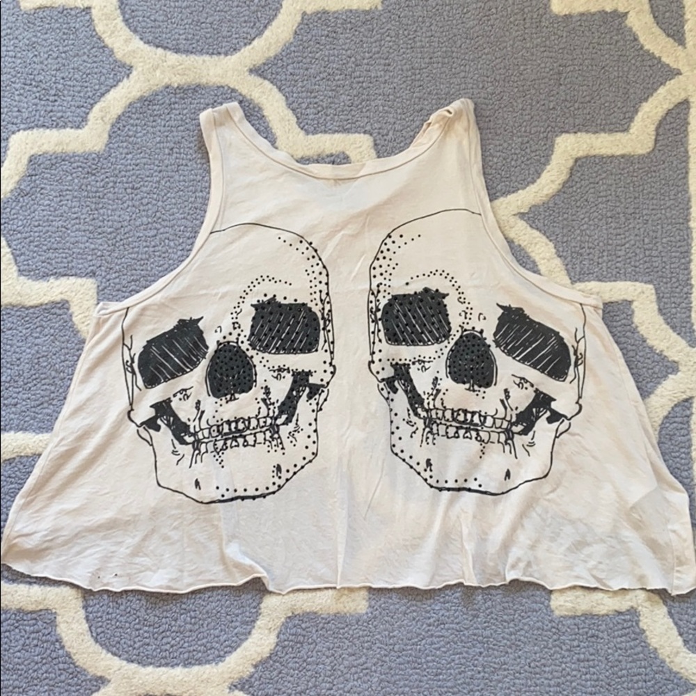 2 Skull head Muscles tank tops with an open back